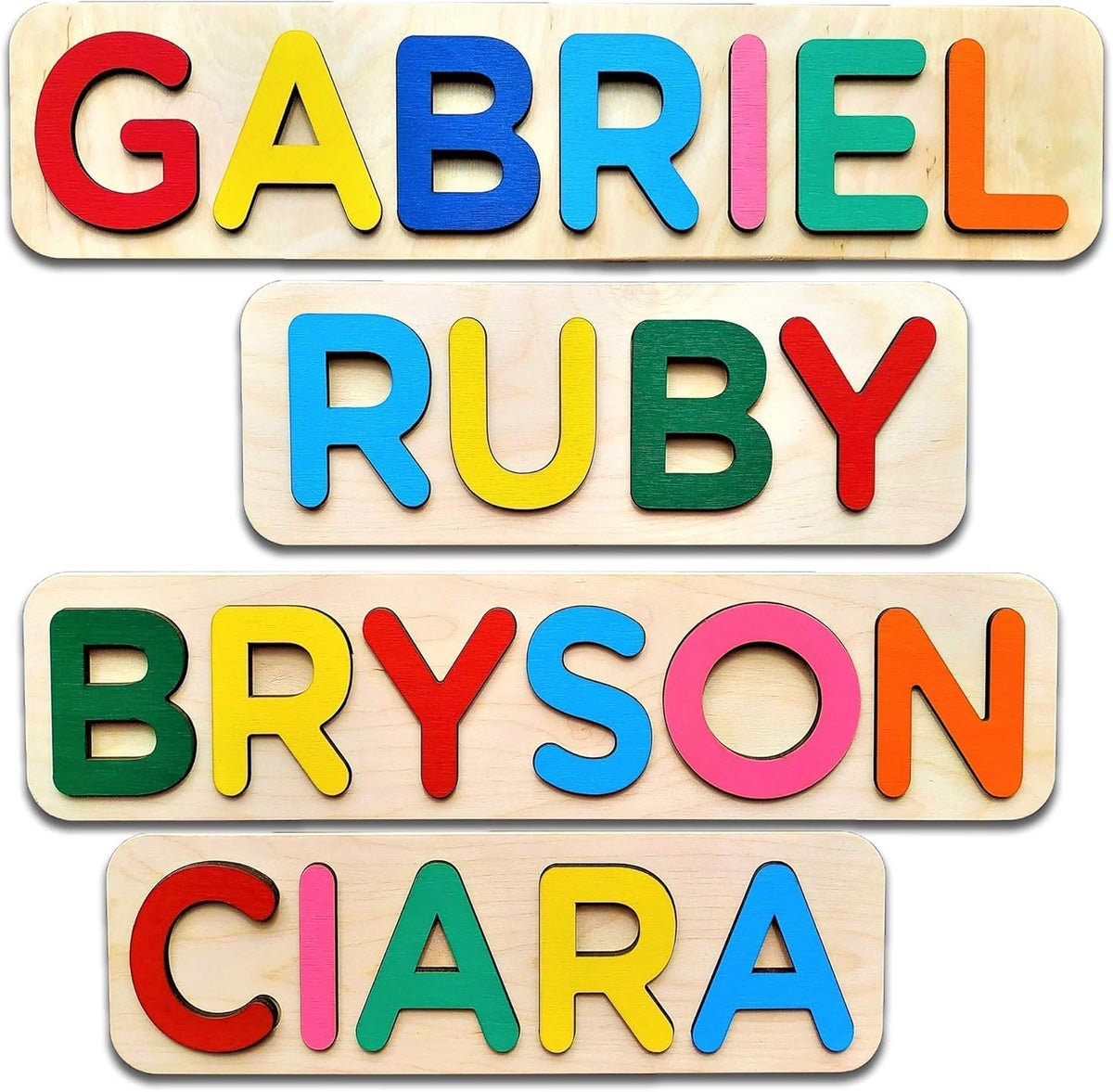 Personalized Wooden Name Puzzle for Kids with Extra-Large Letters Personalized Baby Name Puzzle for Toddlers Personalized Baby Gifts First Birthday Gift Wooden Puzzles Custom Toddler Learning