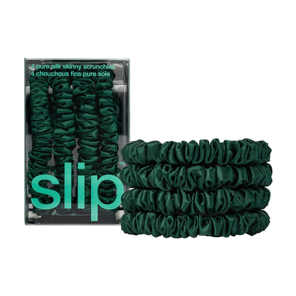 Slip Silk Hair Ties, Blonde Skinny Scrunchies, Set of 4 | Anti-Damage