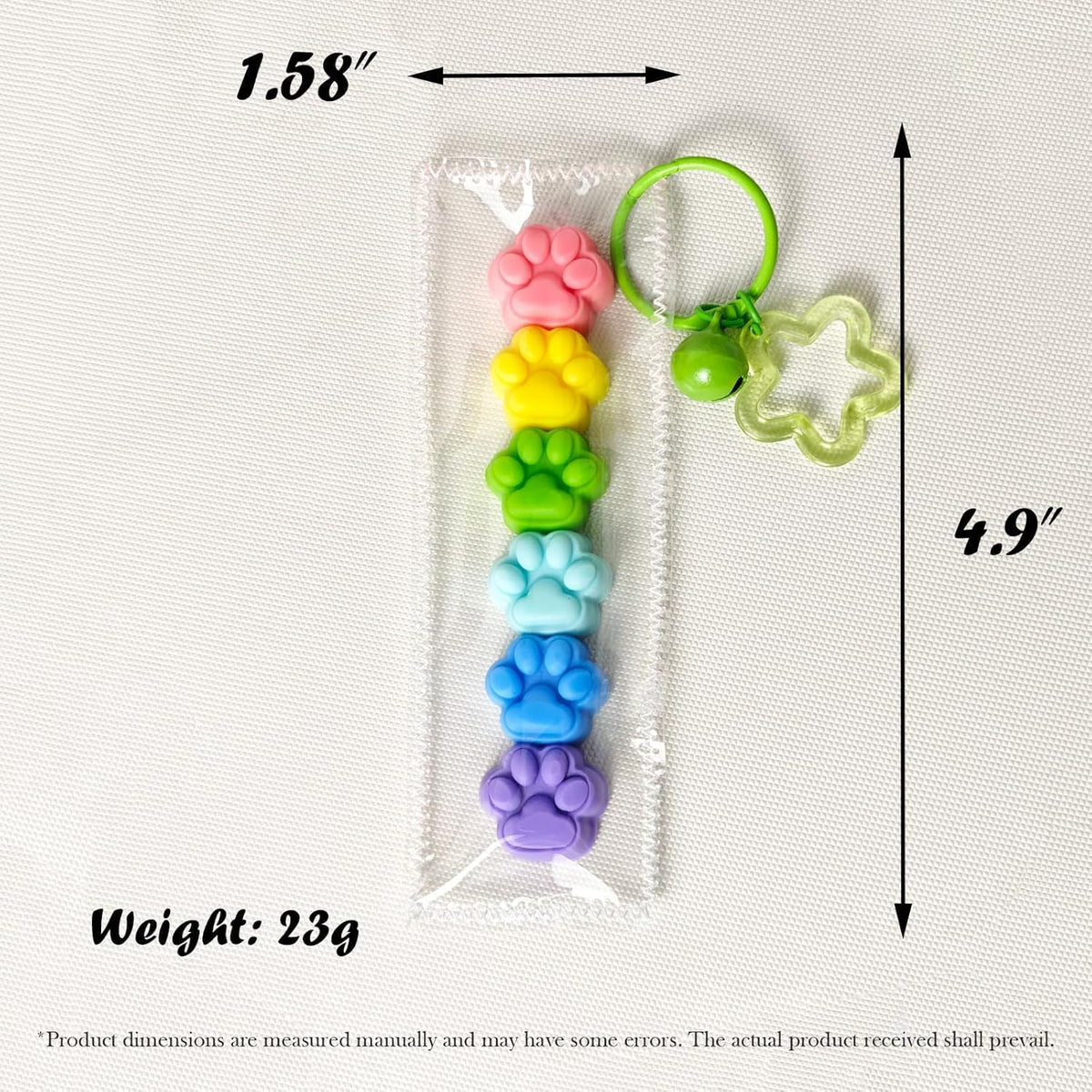Handmade Rainbow Cat Paw Taba Squishy - Mini Bag Charm Fidget Toy (Cat Paw)