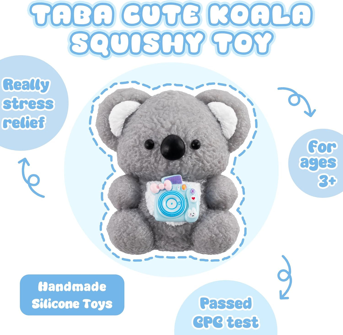 Taba Koala Squishy Toy Silicone Stress Relief Fidget Squeeze Toy