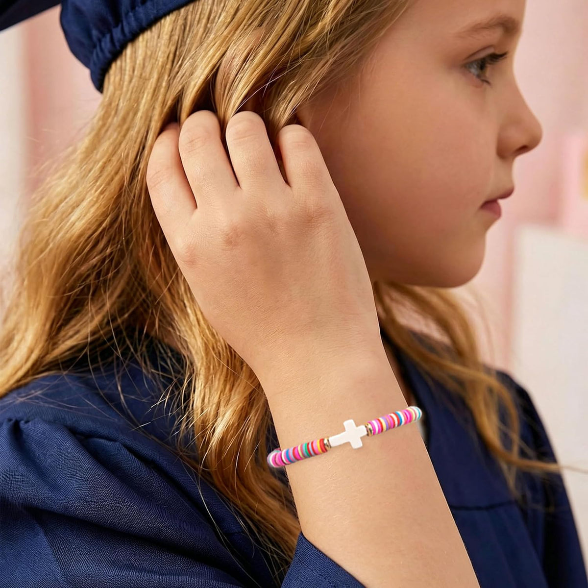 TAGOMEI Cross Bracelet Baptism Gifts for Girl Kids Women Christian Gifts
