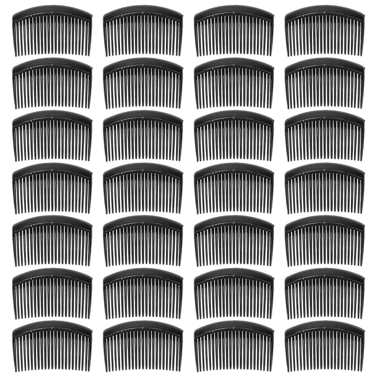 28 Pack Black Small Plastic Hair Side Comb With Long Teeth Hairpins Grips Barrettes Clamps Bows for Women Bridal Wedding Veil Decorative Headpiece French Twist Updo Bun Accessories