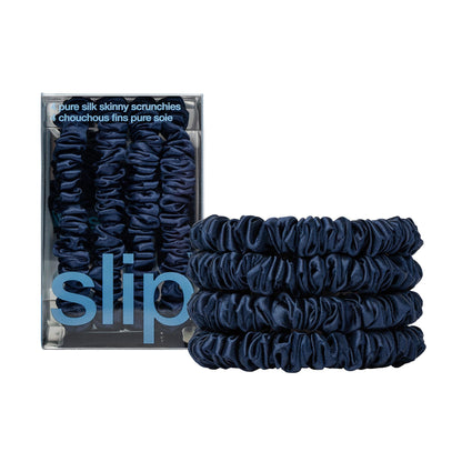 Slip Silk Hair Ties, Blonde Skinny Scrunchies, Set of 4 | Anti-Damage
