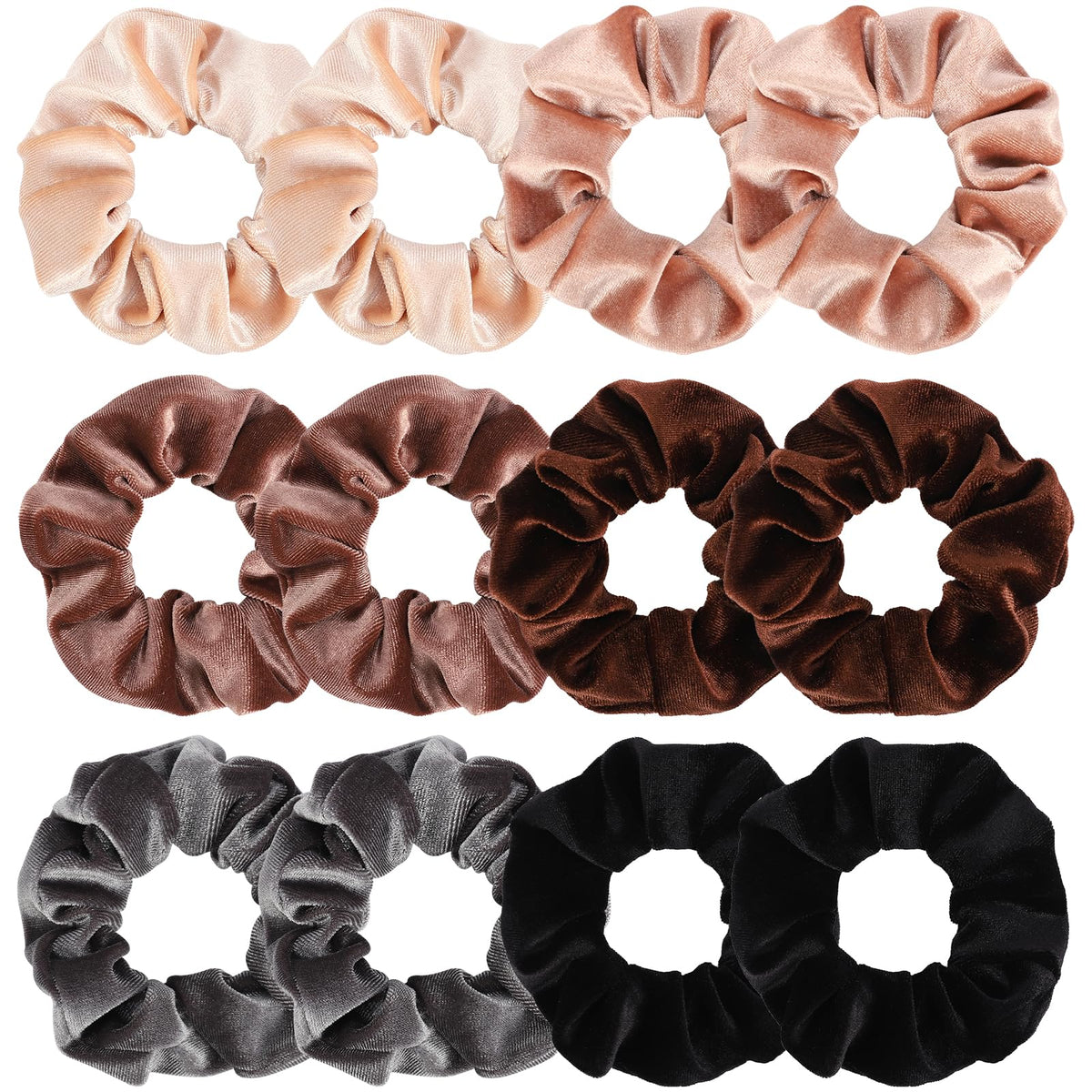 Whaline 12 Pack Velvet Hair Scrunchies for Women, 12 Colors