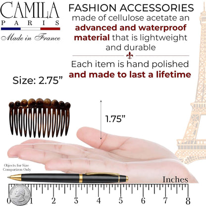 Camila Paris CP33/2 Hair Side Comb 2.75" Girl French Twist Hair Combs Clips