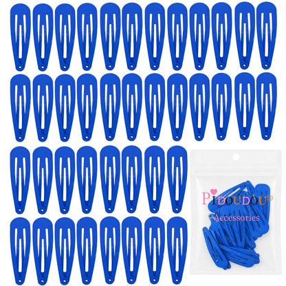 40 Pack Black 2 Inch Barrettes Women Metal Snap Hair Clips Accessories