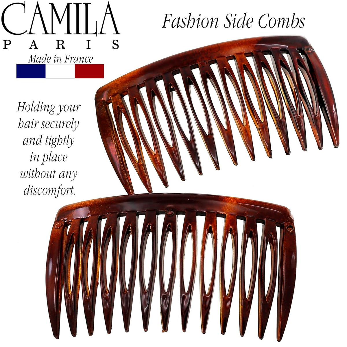Camila Paris AD825/2 Hair Side Comb 2.75" French Twist Hair Combs Clips
