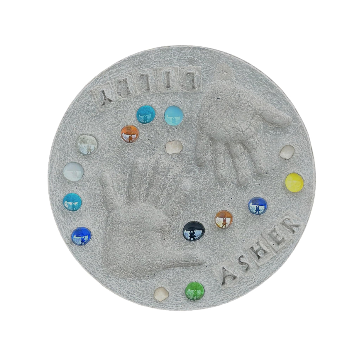 Large DIY Stepping Stone Kit, Handprint Stepping Stone, Mother's Day Gift, Footprint Stepping Stone (10 Inch)