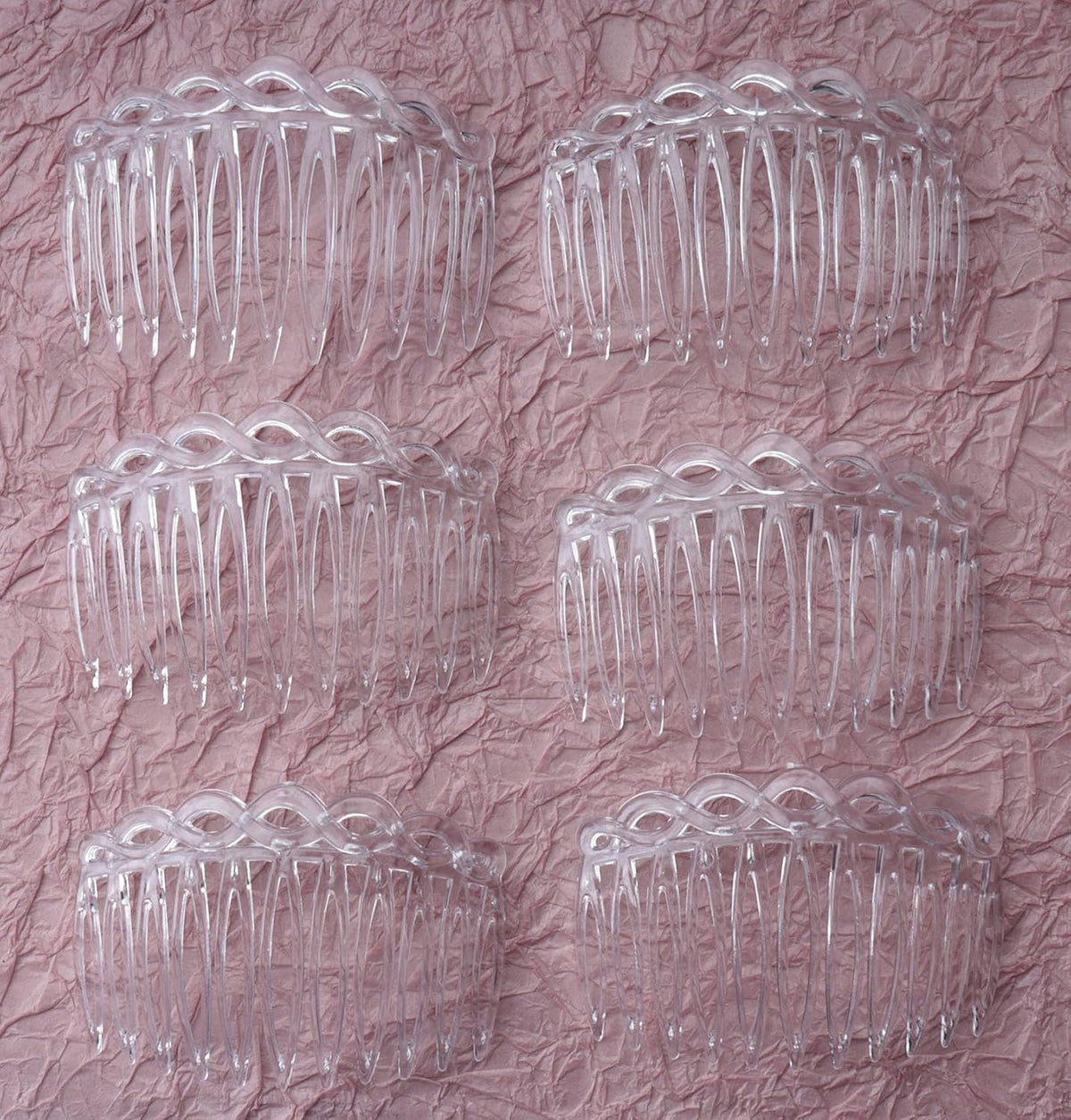 6 Pcs 11 Teeth Hair Side Combs 8.2 x 5.3 cm Tortoise Hairpin (Clear)