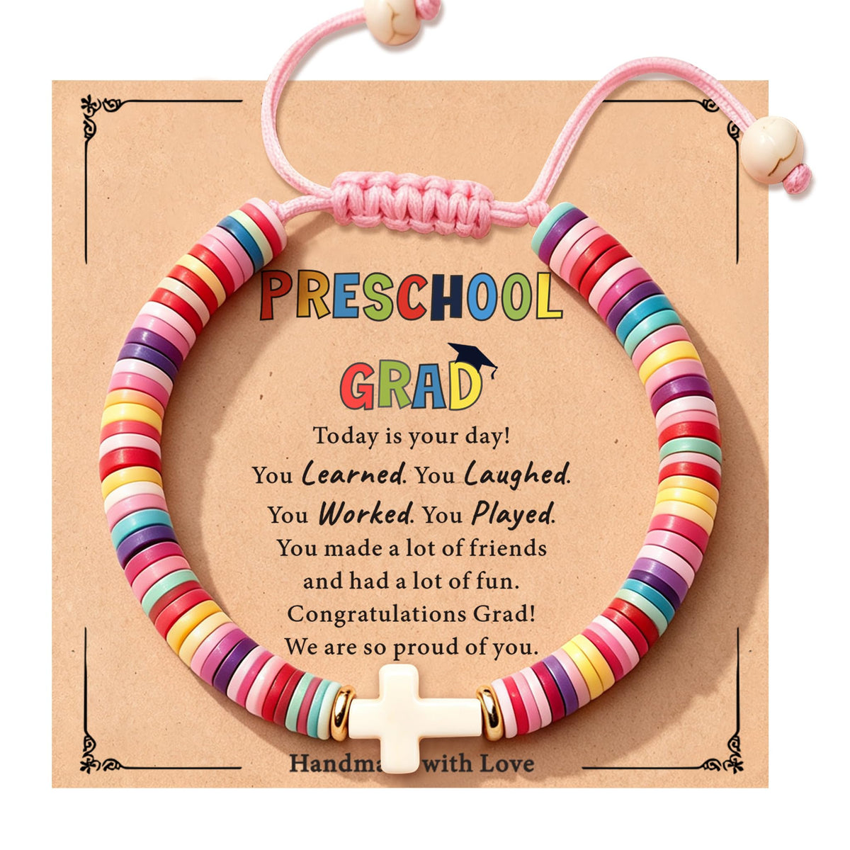 TAGOMEI Cross Bracelet Baptism Gifts for Girl Kids Women Christian Gifts