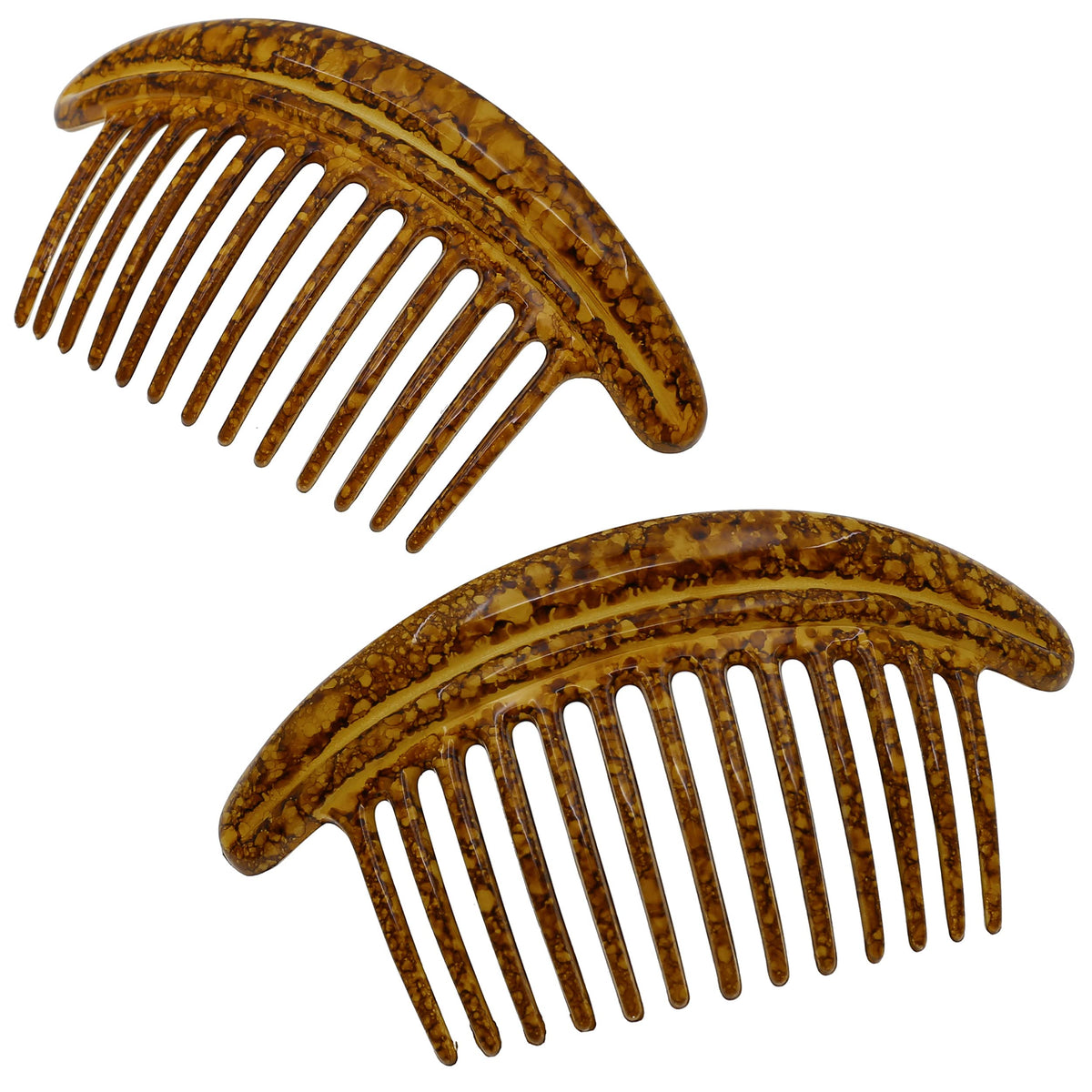 Camila Paris MP978/2 French Hair Side Combs, Black Curved Interlocking Combs French Twist Hair Combs, Strong Hold Hair Clips for Women Bun Chignon, Up-Do Styling Girls Hair Accessories Made in France
