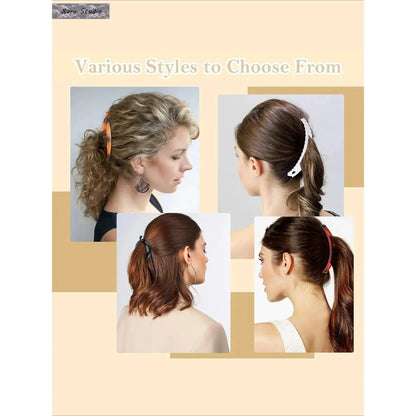 Hapdoo 21pc Transparent Banana Comb Clips Pack - Women's Strong Hold Volumizing Waves Hair Accessories, 7-Style Quick Styling Layered Hairstyles Claw Clip Set, Sohochic