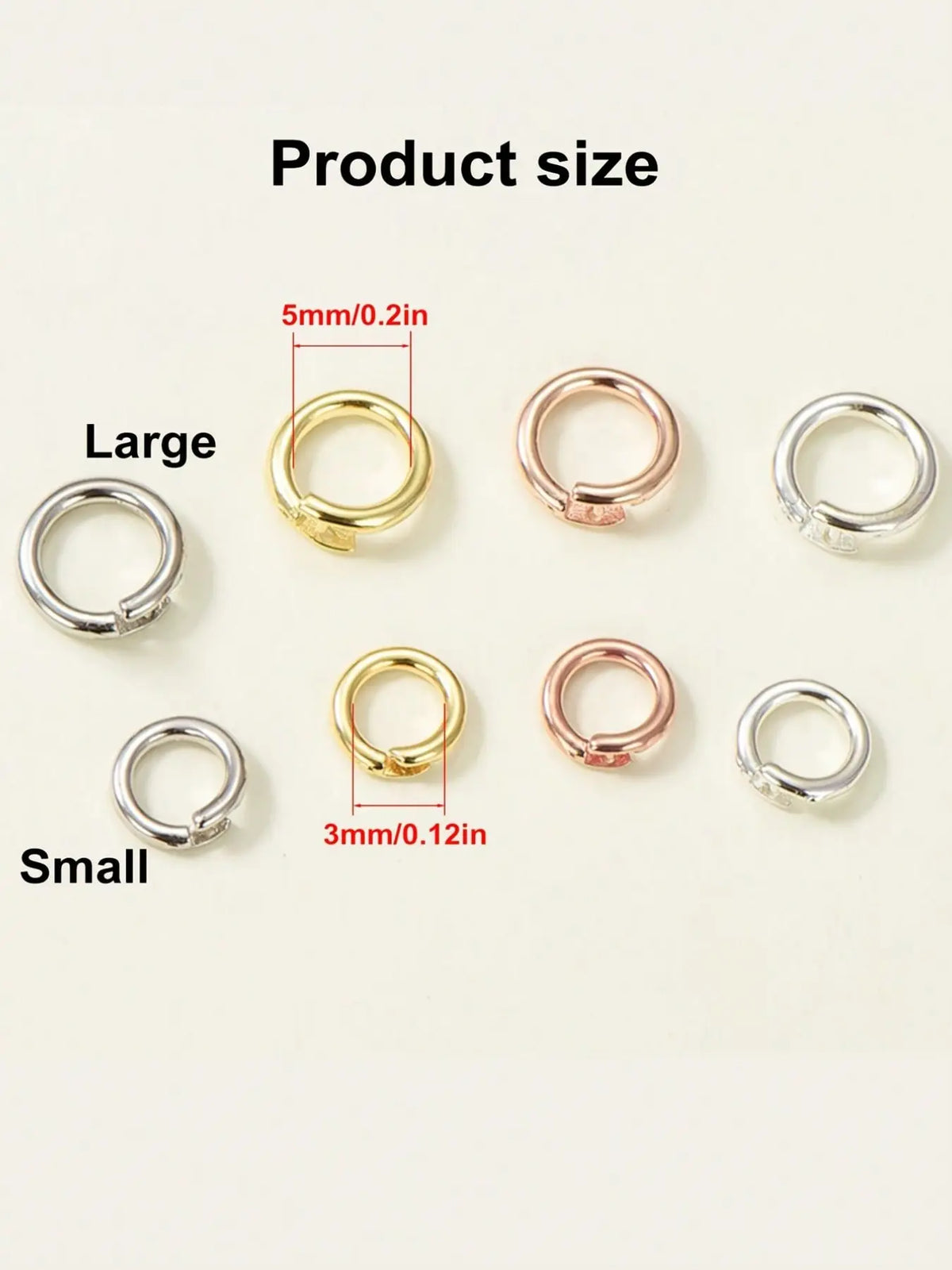 Copper Plated Open Jump Ring Circle Connector for Jewelry Making, Accessories for Beading, DIY Supplies, Beads And Accessories, Keychain and Necklace Accessories, Plain Pattern, All Seasons, Accessory Set