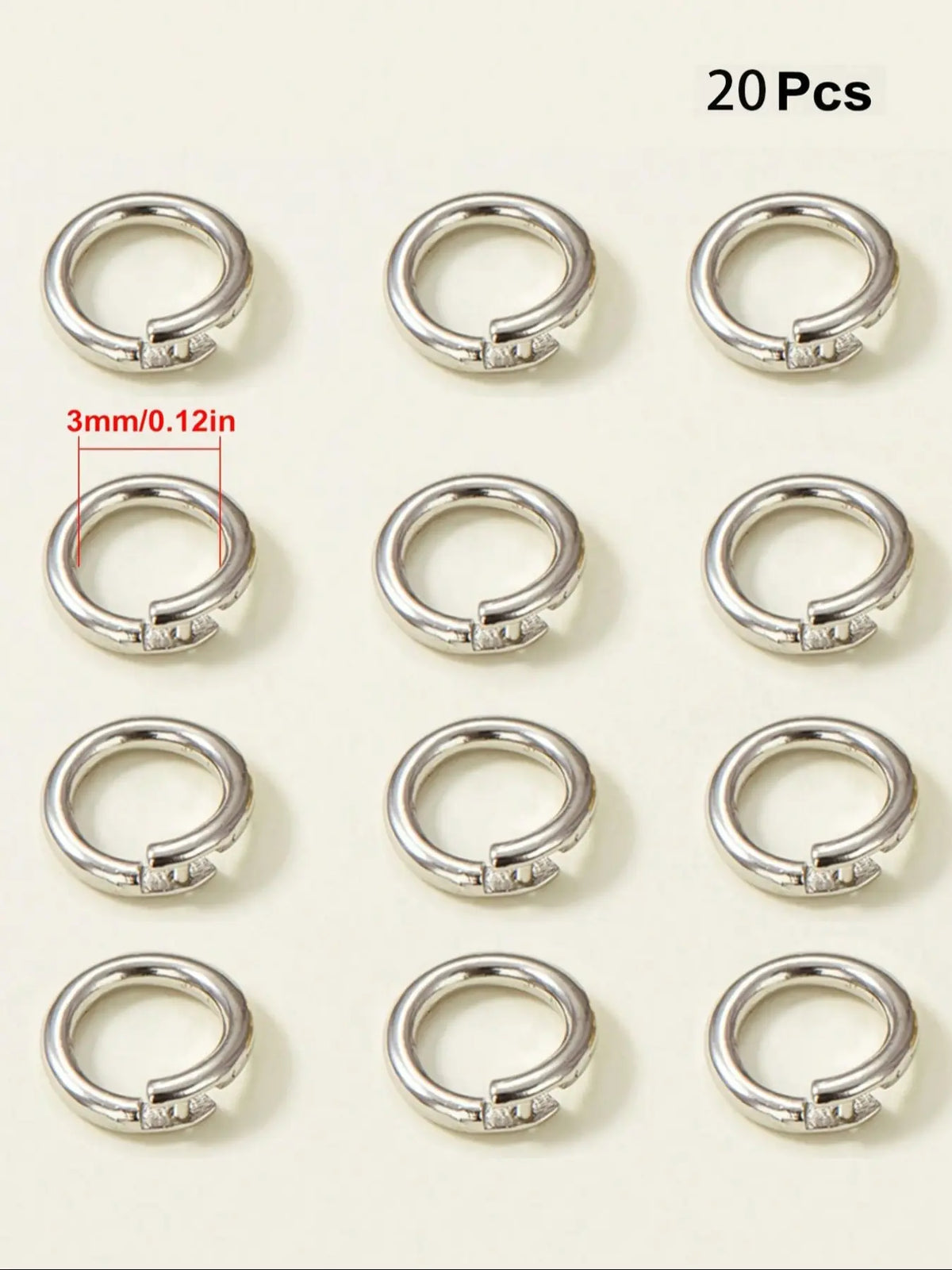 Copper Plated Open Jump Ring Circle Connector for Jewelry Making, Accessories for Beading, DIY Supplies, Beads And Accessories, Keychain and Necklace Accessories, Plain Pattern, All Seasons, Accessory Set
