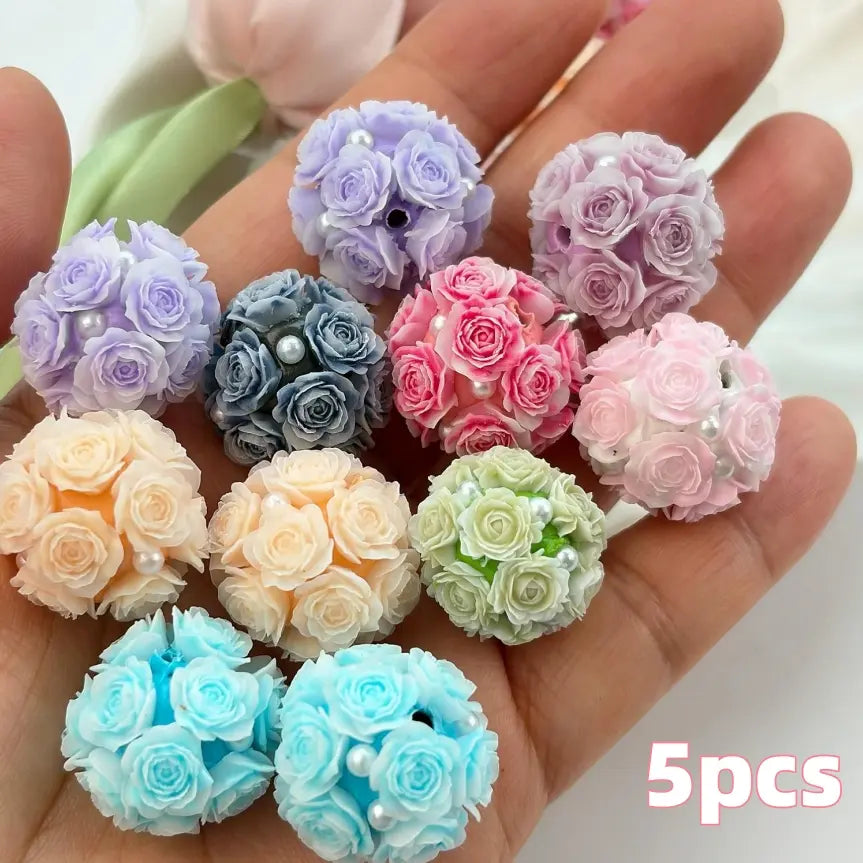 5pcs Rainbow Heart Drill Beads, DIY Jewelry Making Supplies, Fashionable Craft Materials, Mixed Colors, Trendy Accessories Kit, Beads For Jewelry Making