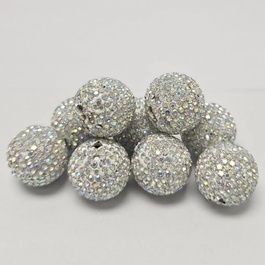 B57 Handmade Polymer Clay Round Straight-Hole Drill Balls - DIY Beading Material for Jewelry Lovers, Charms Making, DIY Craft Embellishments, Beads and Accessories, Rhinestone Beads