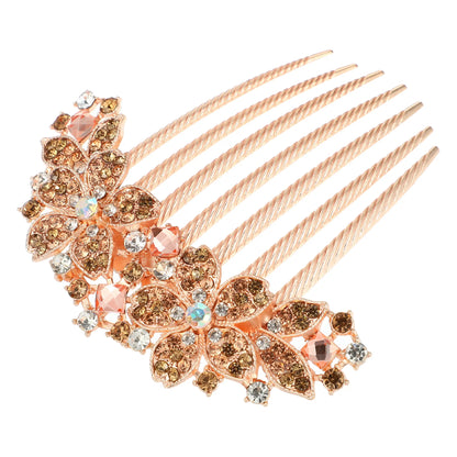 VOCOSTE Women's Rhinestone Inlaid Flower Hair Comb Hairpin Hair Accessory Hair Side Comb Clips  Rhinestone Head Pieces