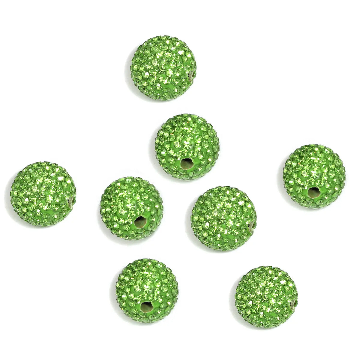 B57 Handmade Polymer Clay Round Straight-Hole Drill Balls - DIY Beading Material for Jewelry Lovers, Charms Making, DIY Craft Embellishments, Beads and Accessories, Rhinestone Beads