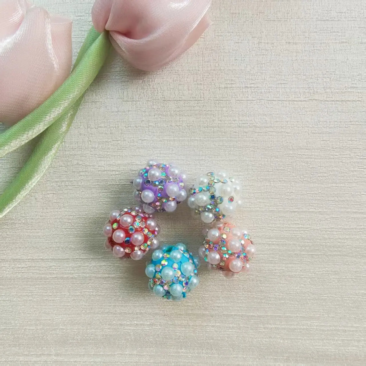 5pcs Rainbow Heart Drill Beads, DIY Jewelry Making Supplies, Fashionable Craft Materials, Mixed Colors, Trendy Accessories Kit, Beads For Jewelry Making