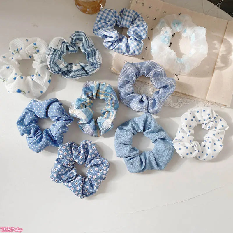 20/30/40Pcs Plaid Scrunchies Bulk Set, Preppy Style Fabric Hair Ties, Cute Girls Daily Hair Accessories, Wholesale Hair Bands for School, Party and Vendor Stall Supplies
