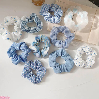 20/30/40Pcs Plaid Scrunchies Bulk Set, Preppy Style Fabric Hair Ties, Cute Girls Daily Hair Accessories, Wholesale Hair Bands for School, Party and Vendor Stall Supplies