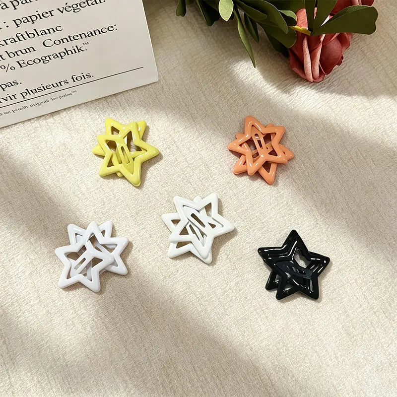 100 Pcs Star Shape Hair Clips for Girls, Y2K Colorful Design, Cute Vibrant Playful Baby Hair Accessories, Ideal for Daily Use, Birthday Parties, Girl,sohochic
