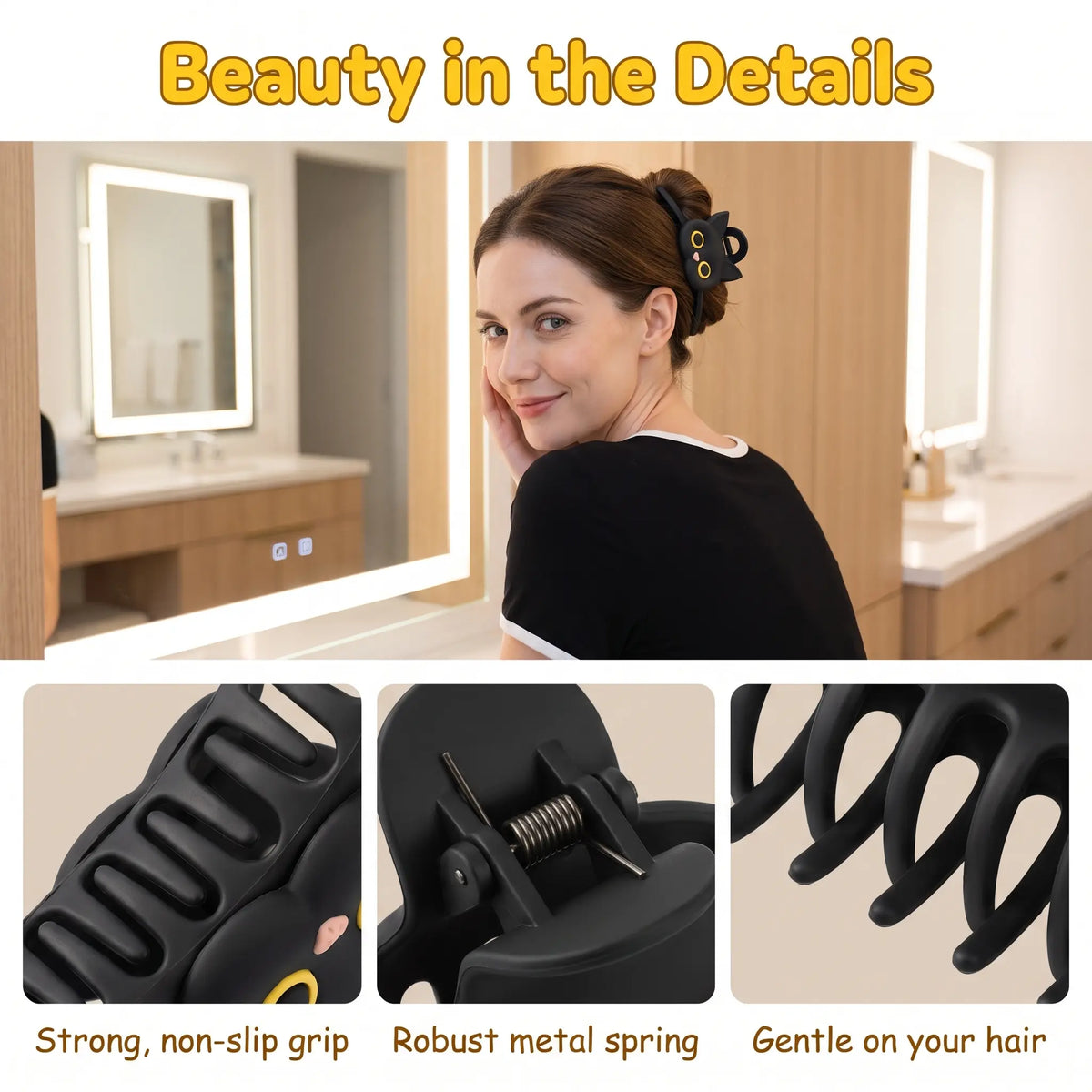 Cute Cartoon Cat Design Hair Claw, Super Cute Clips, Fun Hair Clips, Fashionable Hair Accessories for Women & Girls, Casual Versatile Hair Accessories for Daily Wear, Clip In Claw-YY0