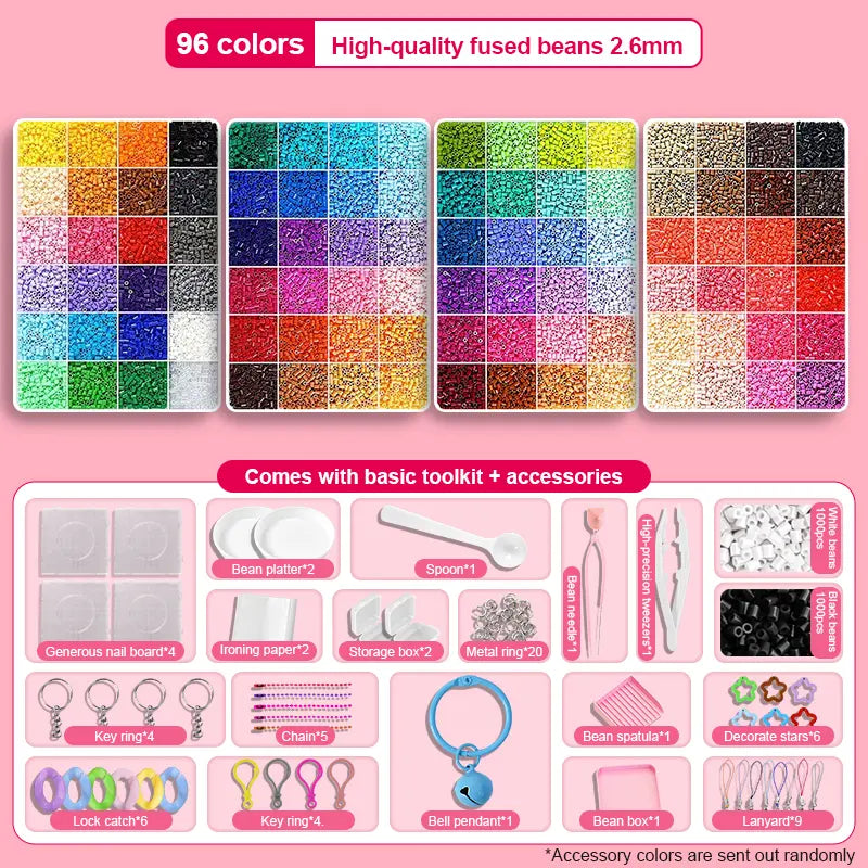 120-Colors 3D Fuse Beads Set – Pixel Puzzle Beads DIY Craft Kit with Pegboards, Ironing Paper, Tweezers & Accessories | All-in-One Beading Set for Jewelry Making, Pixel Art, Keychains, Creative DIY Projects | Halloween Gift&Christmas gift