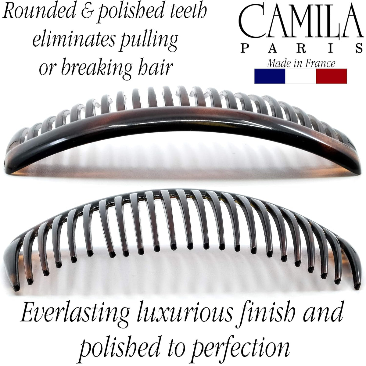 Camila Paris AD66/2 Hair Side Comb, 4" Large French Twist Hair Combs Clips