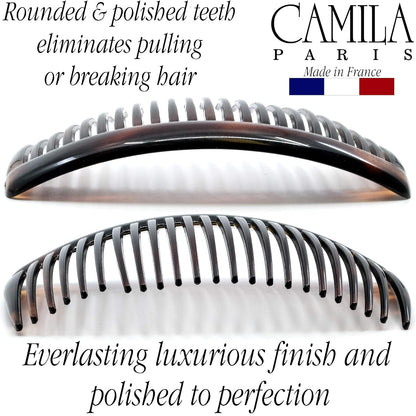 Camila Paris AD66/2 Hair Side Comb, 4" Large French Twist Hair Combs Clips