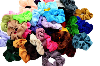 Chloven 45 Pcs Velvet Hair Scrunchies Elastics Hair Bands for Women Girls
