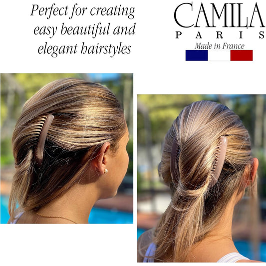 Camila Paris CP2912 Hair Side Comb, 4" Large French Twist Hair Combs Clips
