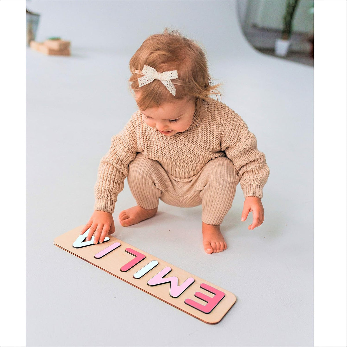 Personalized Wooden Name Puzzle for Kids with Extra-Large Letters Personalized Baby Name Puzzle for Toddlers Personalized Baby Gifts First Birthday Gift Wooden Puzzles Custom Toddler Learning