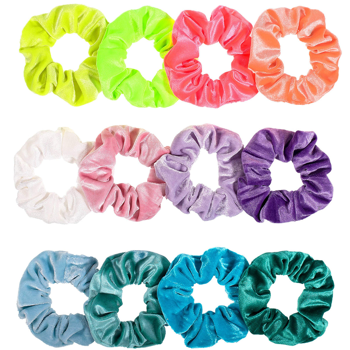 Whaline 12 Pack Velvet Hair Scrunchies for Women, 12 Colors