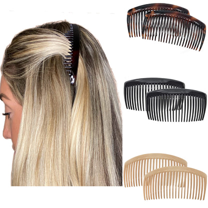 Camila Paris AD66/2 Hair Side Comb, 4" Large French Twist Hair Combs Clips
