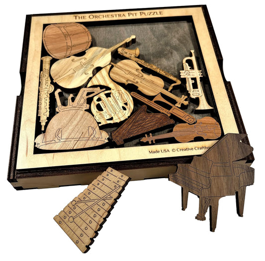 Creative Crafthouse Orchestra Pit 13 Piece Wood Puzzle, Gift for Musicians