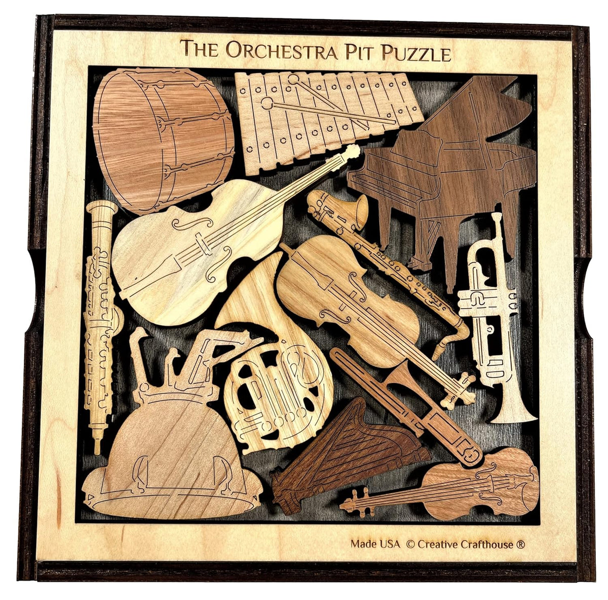 Creative Crafthouse Orchestra Pit 13 Piece Wood Puzzle, Gift for Musicians
