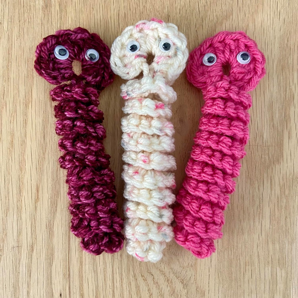 Worry Worm that Cares for You 3-Pack, Or As A Gift for Someone Special! (Juicy)