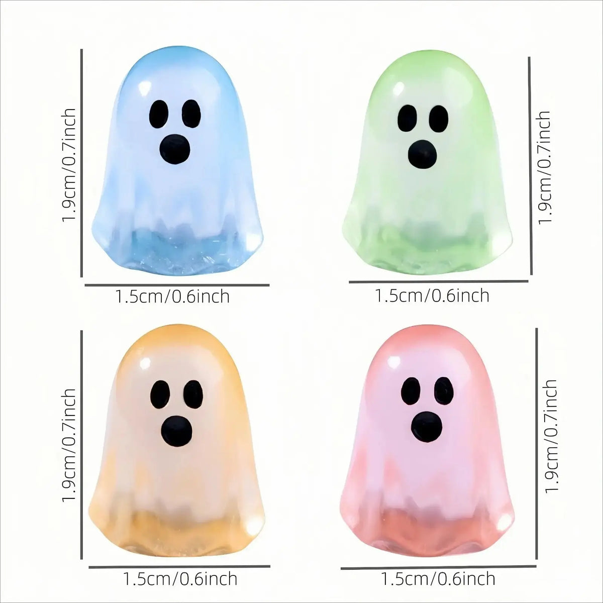 30Pcs Glow In The Dark Resin Ghost Charms, Spooky Light Up DIY Bag Decorations, Versatile Luggage Ornament Accessories, Perfect Handmade Supply for Halloween Decor & Holiday Gift Making
