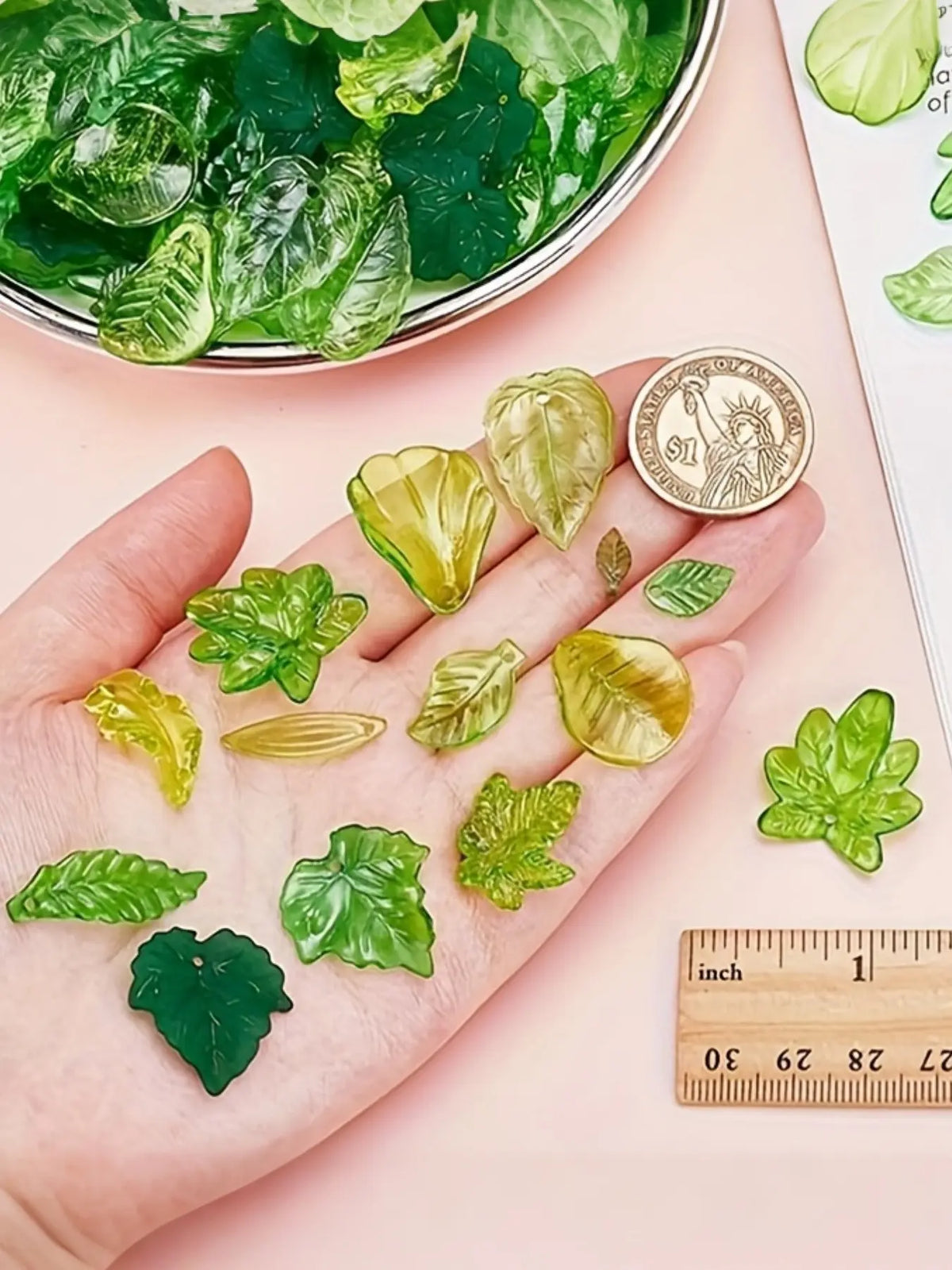 330pcs Acrylic Leaf Beads, Curved Leaf Pendants, Bead, DIY Jewelry Making Accessories, Keychain, Bracelet, Necklace, Earrings, Jewelry Making Supplies