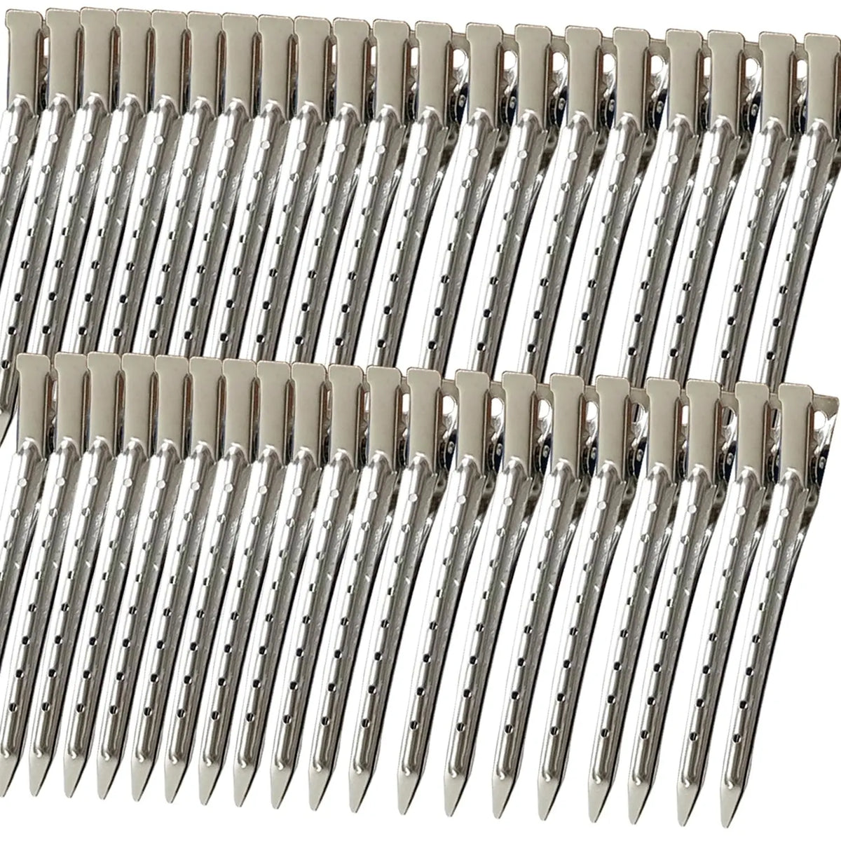 40 count 3.5 Inch Duck Billed Clips,Metal   Hair Clips with Holes for Styling, Coloring, Thick Hair Rollers, Salon Use, Clips for Women for Thick Hair & Thin Hair,