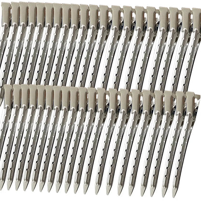 40 count 3.5 Inch Duck Billed Clips,Metal   Hair Clips with Holes for Styling, Coloring, Thick Hair Rollers, Salon Use, Clips for Women for Thick Hair & Thin Hair,