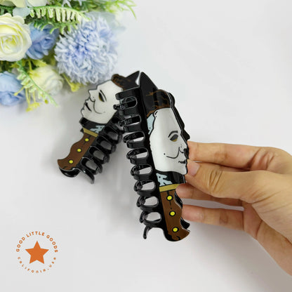 Blue-Haired Girl Double-Sided Claw Hair Clips, Durable Plastic for Women & Girls, FallFreshness, Casual Design, 4 Inches, Unisex, Premium Quality, Perfect Gift for Birthday, Valentine's Day, Graduation