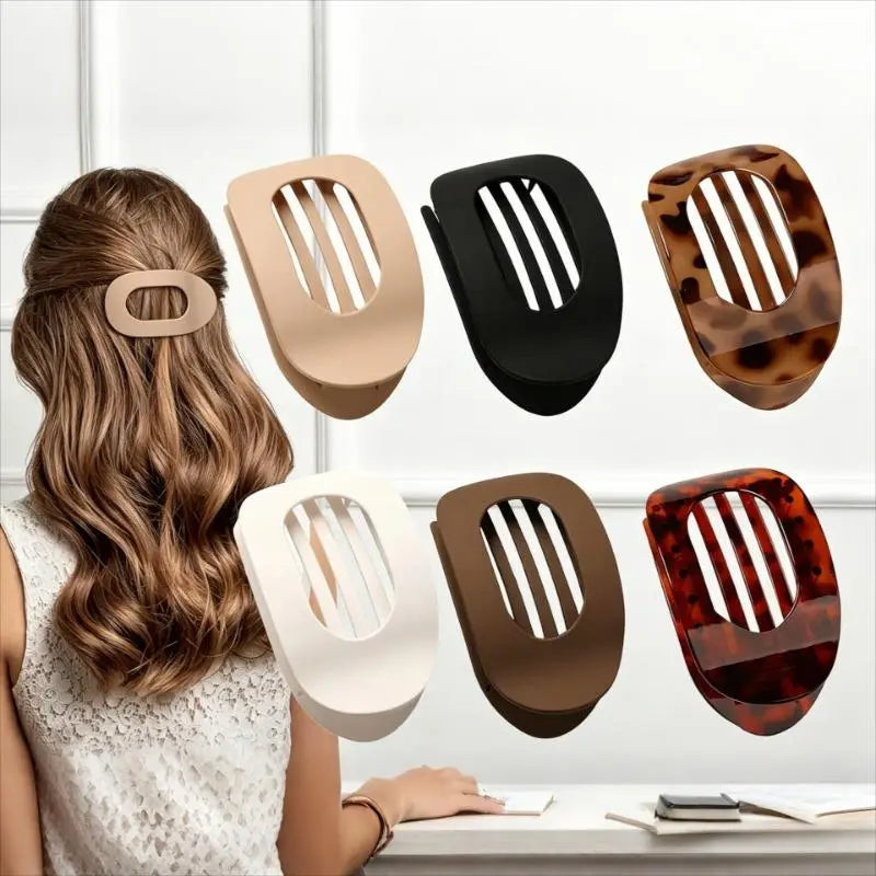 6PCS Matte No-Crease Flat Hair Clips, Strong Grip Hair Accessories for Thick & Thin Hair, Trendy Hair Claws for Daily Work and Party Outfits,travel essentials