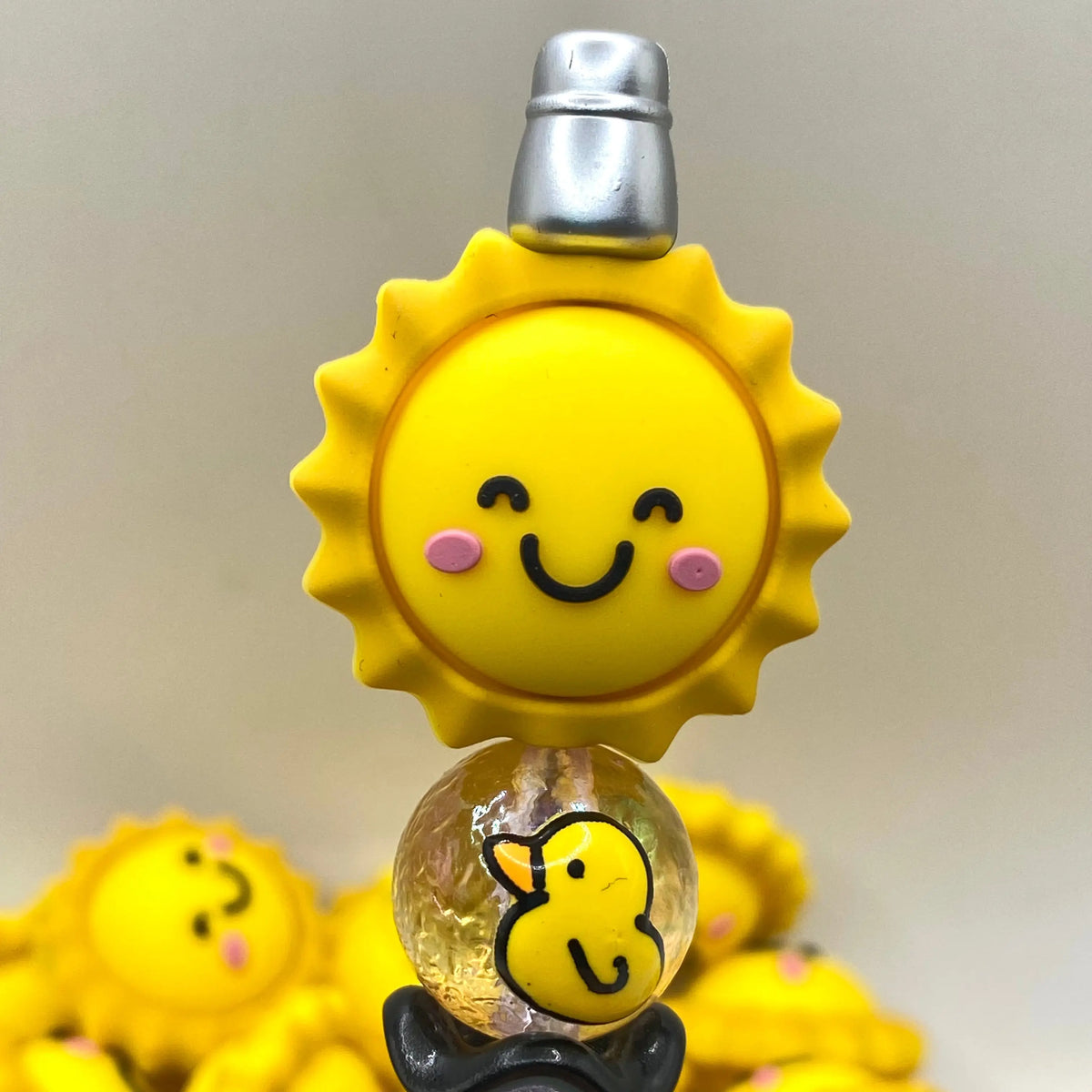 1pc Here Comes The Sun 3D Silicone Focal Beads - Sun Shaped Beads Sunshine Craft Supplies DIY Summer Crafting