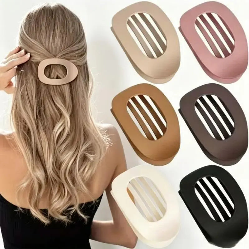 6PCS Matte No-Crease Flat Hair Clips, Strong Grip Hair Accessories for Thick & Thin Hair, Trendy Hair Claws for Daily Work and Party Outfits,travel essentials
