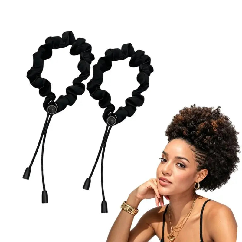 Adjust Satin Hair Scrunchies for Women Girls, Adjustable Hair Ties Soft Than Silk for 4c Girlie Thick Curly Natural Hair, Easy to Use Hair Accessories for Afro Puff Loc Ponytails