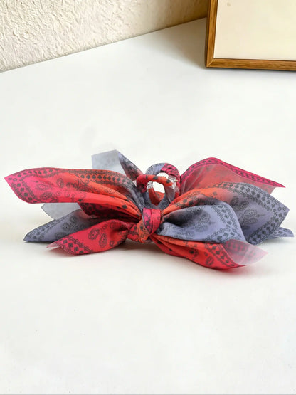 Boho Lotus Print Bow Hair Clip, Elegant Versatile Leopard Fabric Knot Butterfly Clip, Shark Bite Hair Claw for Daily and Beach Vacations, Fun Claw Clips, Super Cute Clips, Boho Hair Accessories