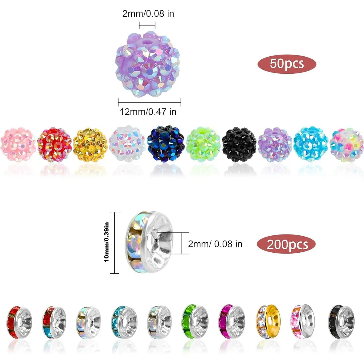 250 Pcs Beads for Pens, Focal Beads for Beadable Pens, Rhinestone Bead, Resin Beads, Spacer Bead for Bracelets, Beading Making, Beading Supplies, Beads for Crafts, DIY Beading Accessories, Diy Beads Assortment