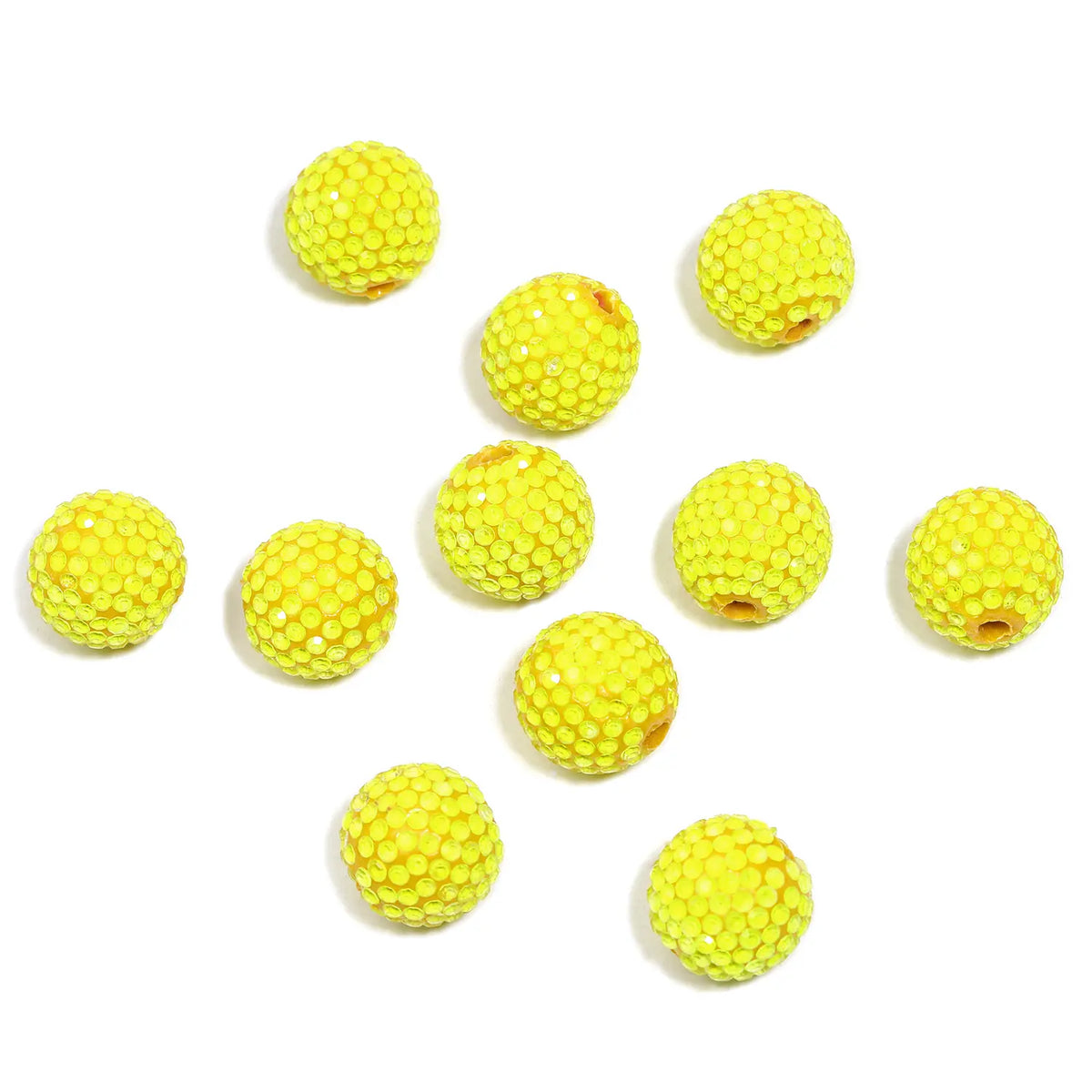 B57 Handmade Polymer Clay Round Straight-Hole Drill Balls - DIY Beading Material for Jewelry Lovers, Charms Making, DIY Craft Embellishments, Beads and Accessories, Rhinestone Beads